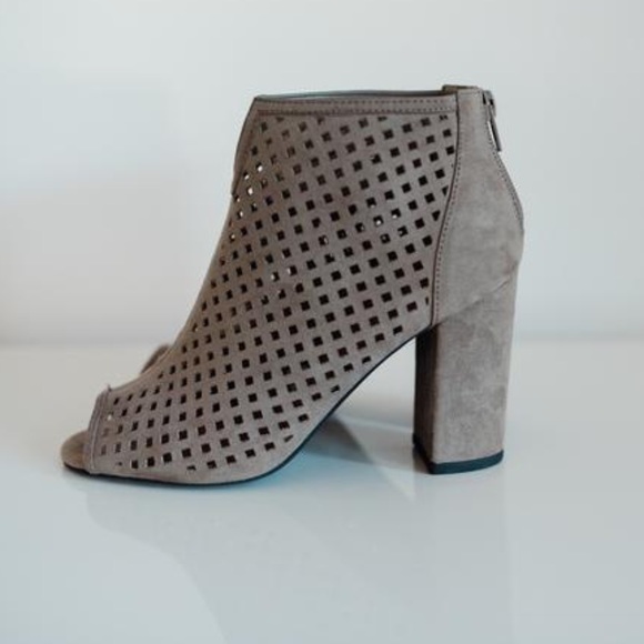 Taupe Laser Cut Bootie - Picture 4 of 6