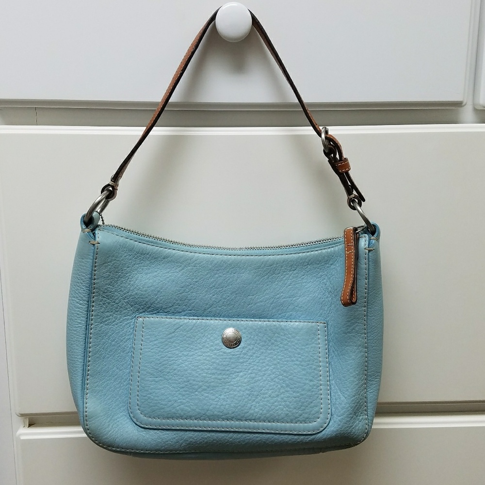 Coach Light Blue Leather Shoulder Bag