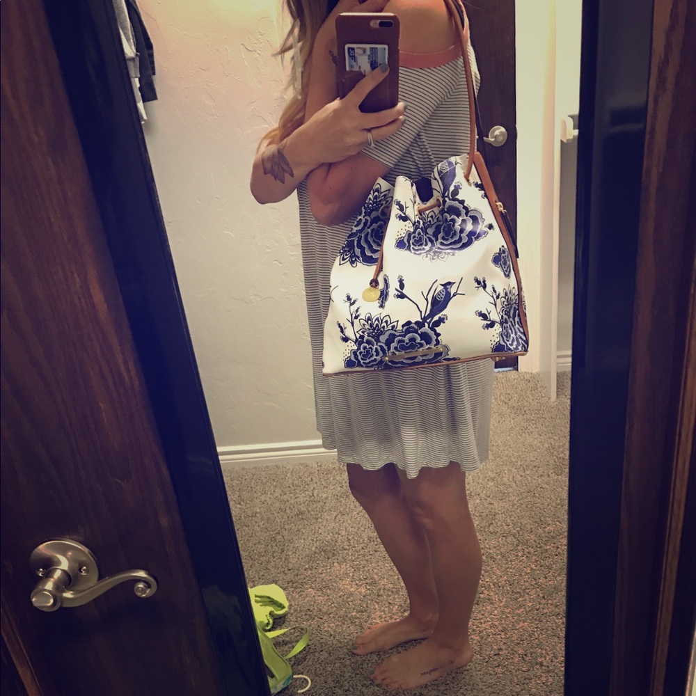 Brahmin delft collection Trina drawstring hobo bag