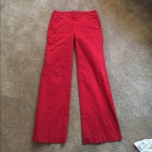 Red sailor pants