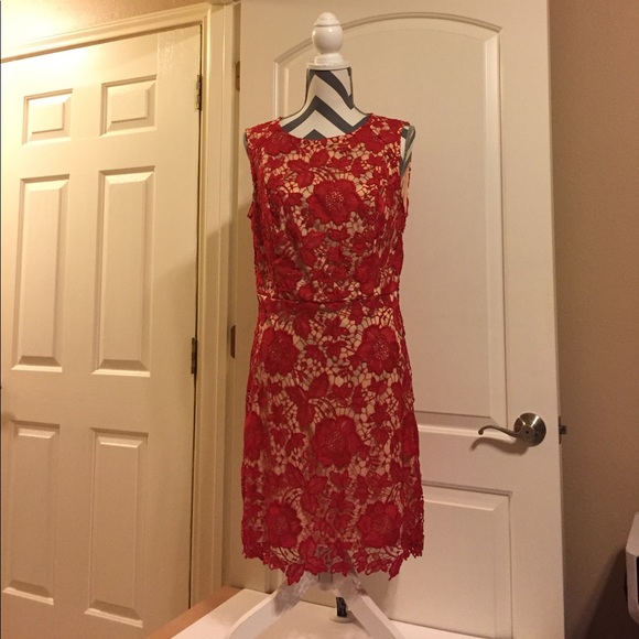 Red Floral Crochet Dress (JUNIOR SIZE) - Picture 3 of 15