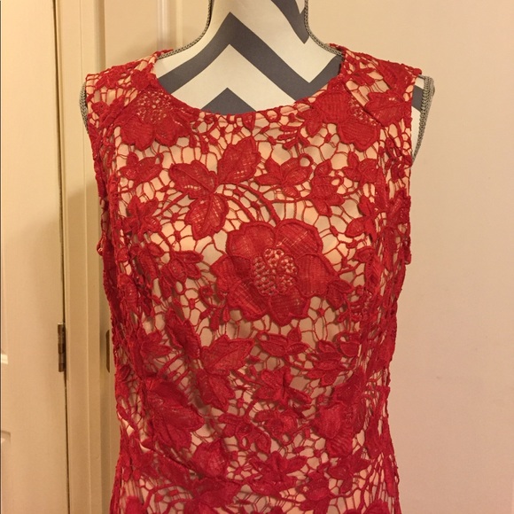 Red Floral Crochet Dress (JUNIOR SIZE) - Picture 2 of 15