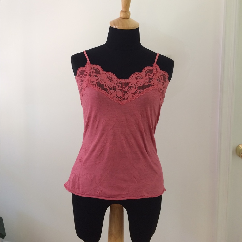 4/$15 SUPER SALE Pink Lace-Trimmed Camisole