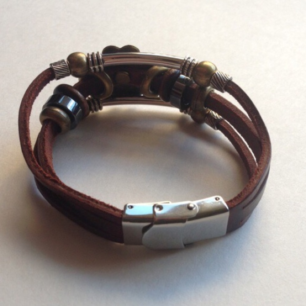 LAST ONE 3/$25 Boho Chic Floral Black Bracelet - Picture 2 of 3