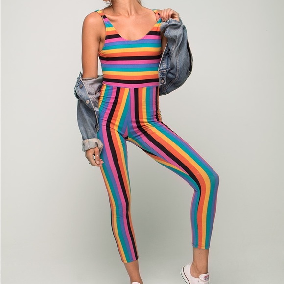 Motel Rocks rainbow unitard - Picture 2 of 4