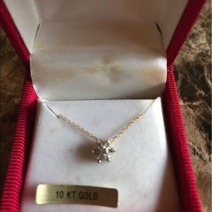 10k Gold Necklace with diamond charm