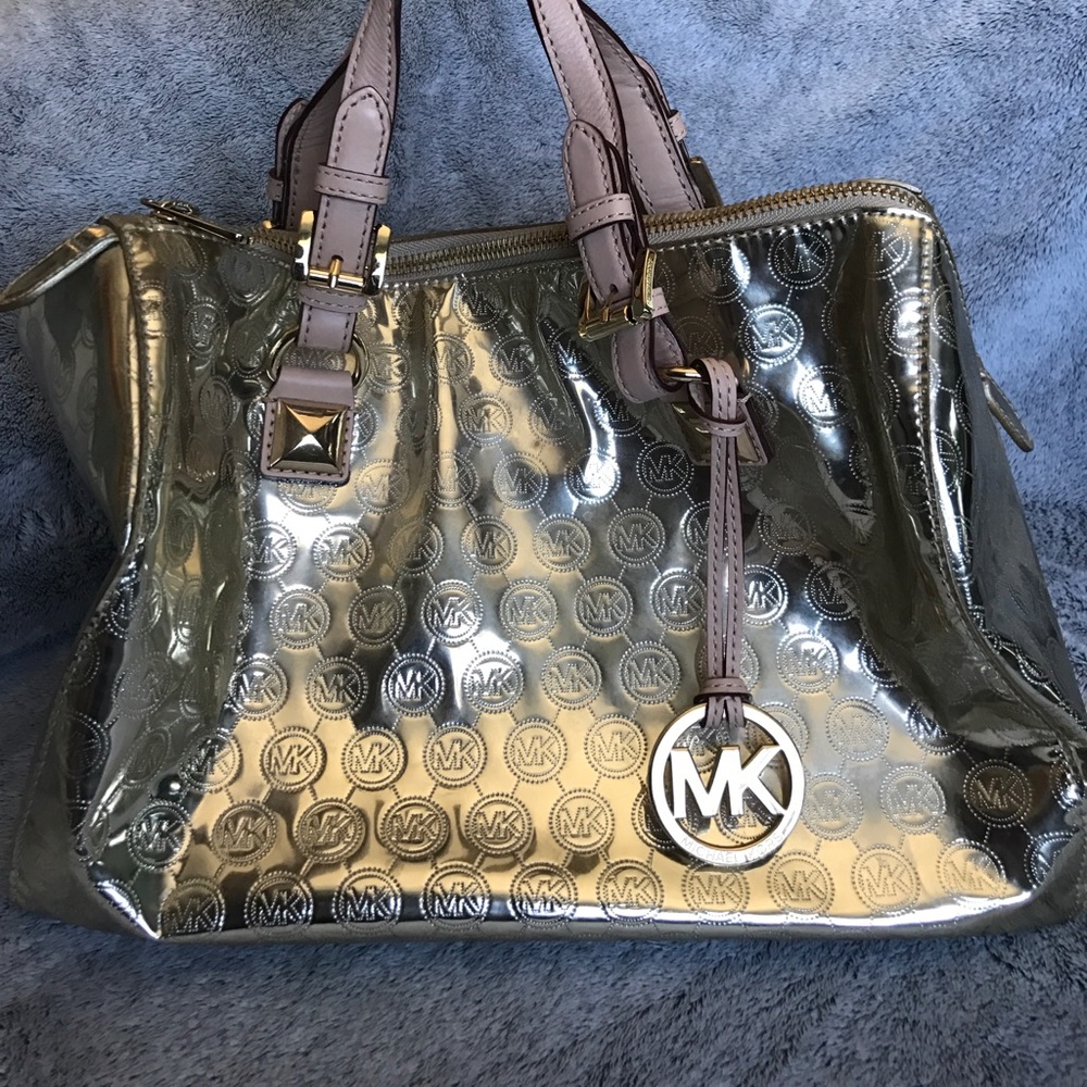 Michael Kors gold monogram bag