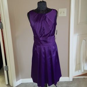 NWT. Purple satin cocktail dress