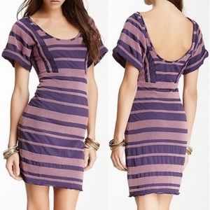 NWT Free People Striped Lunch Date Mini Dress