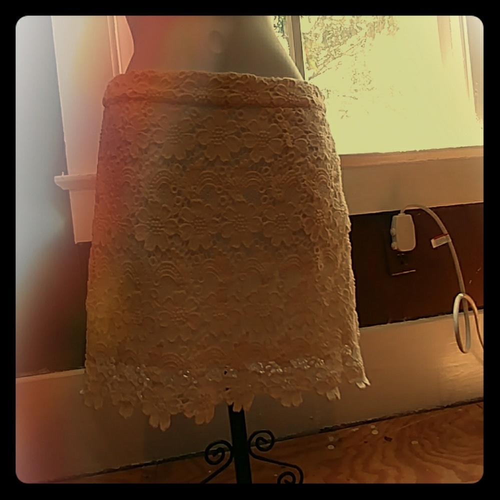 White lace skirt