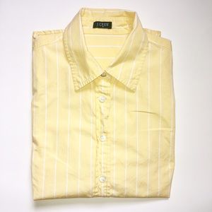 J. Crew Yellow White Pinstripe Button Down Blouse