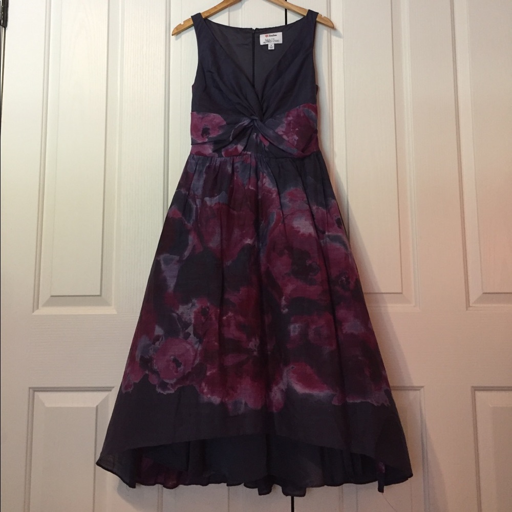 Purple Floral Midi Dress