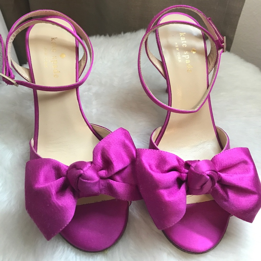 Kate spade ankle strap bow heels
