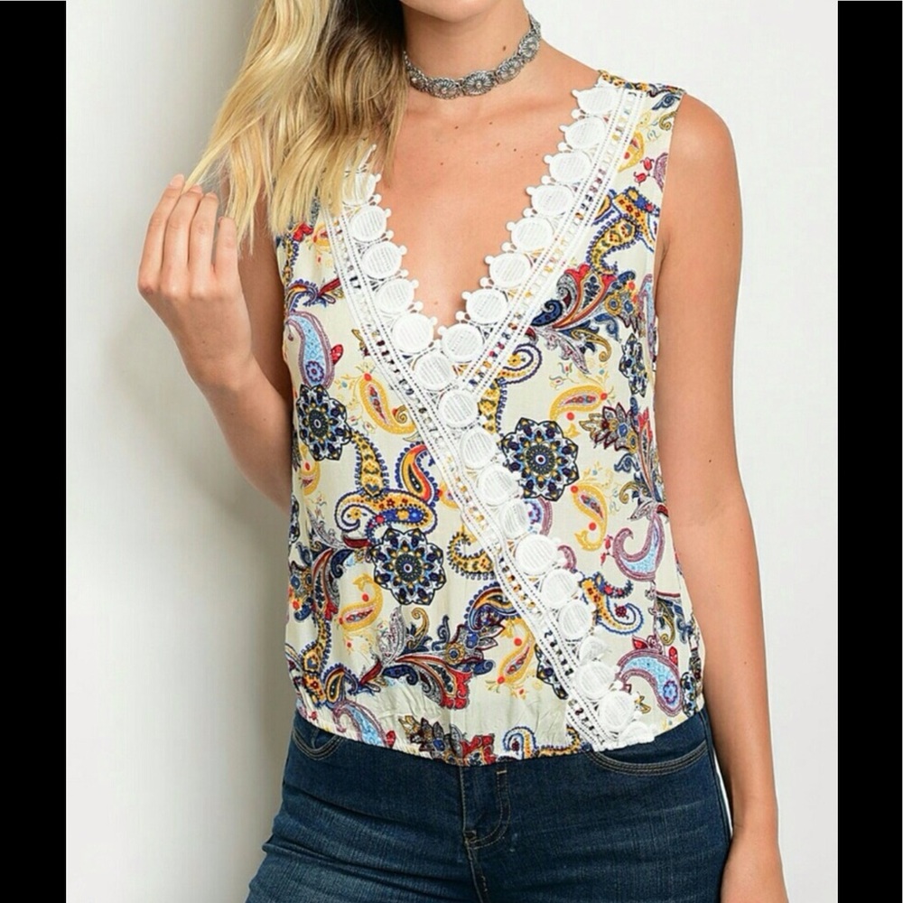 Lace Surplice Summer Top
