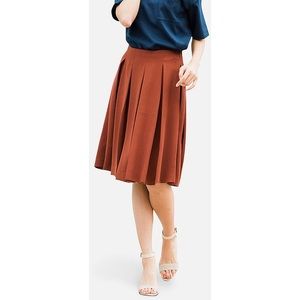 Uniqlo crepe tucked skirt orange XS
