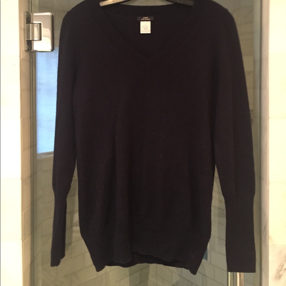 J.Crew Navy Blue 100% Cashmere V-neck sweater