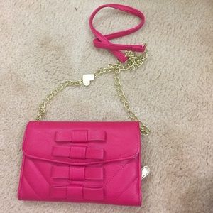 Hot pink cross body purse