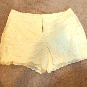 Loft yellow lace shorts 💛