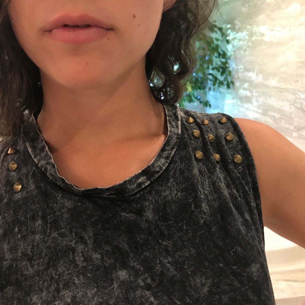 Studded sleeveless tank.