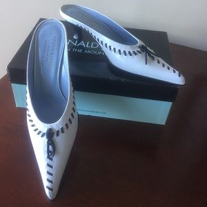 White Leather Mule