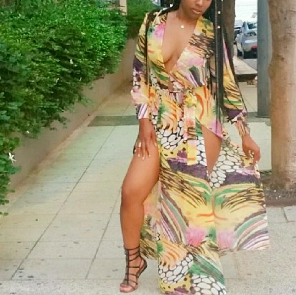 Tropical Print Vacation Maxi
