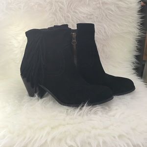 Sam Edelman Black Louie Fringe Booties