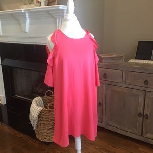 Pink Cold Shoulder Dress
