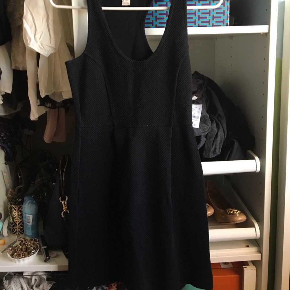 Black scoop neck J crew dress