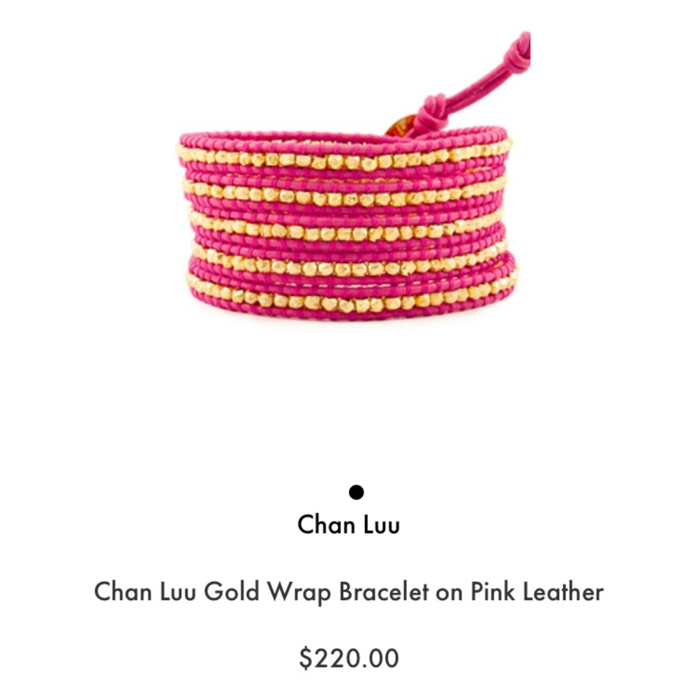 NWOT Pink and Gold 4 Wrap Chan Luu Bracelet
