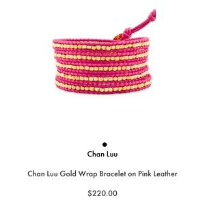 NWOT Pink and Gold 4 Wrap Chan Luu Bracelet