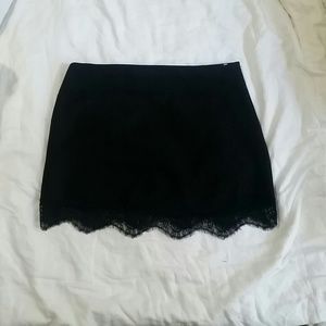Zara black mini skirt with lace bottom