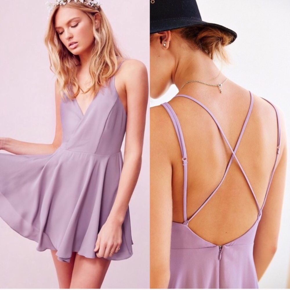 Lavender backless skater dress