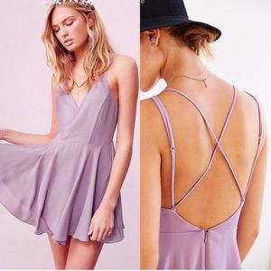 Lavender backless skater dress
