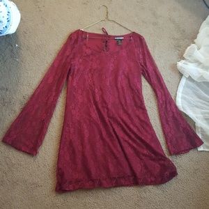 Red lace dress