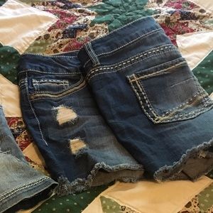 Dark washed shorts