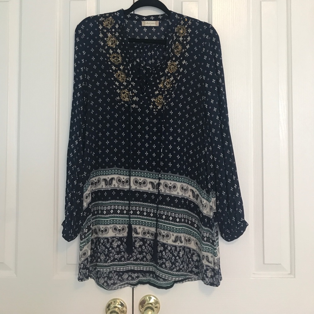 Altar'd state tunic navy printed dress