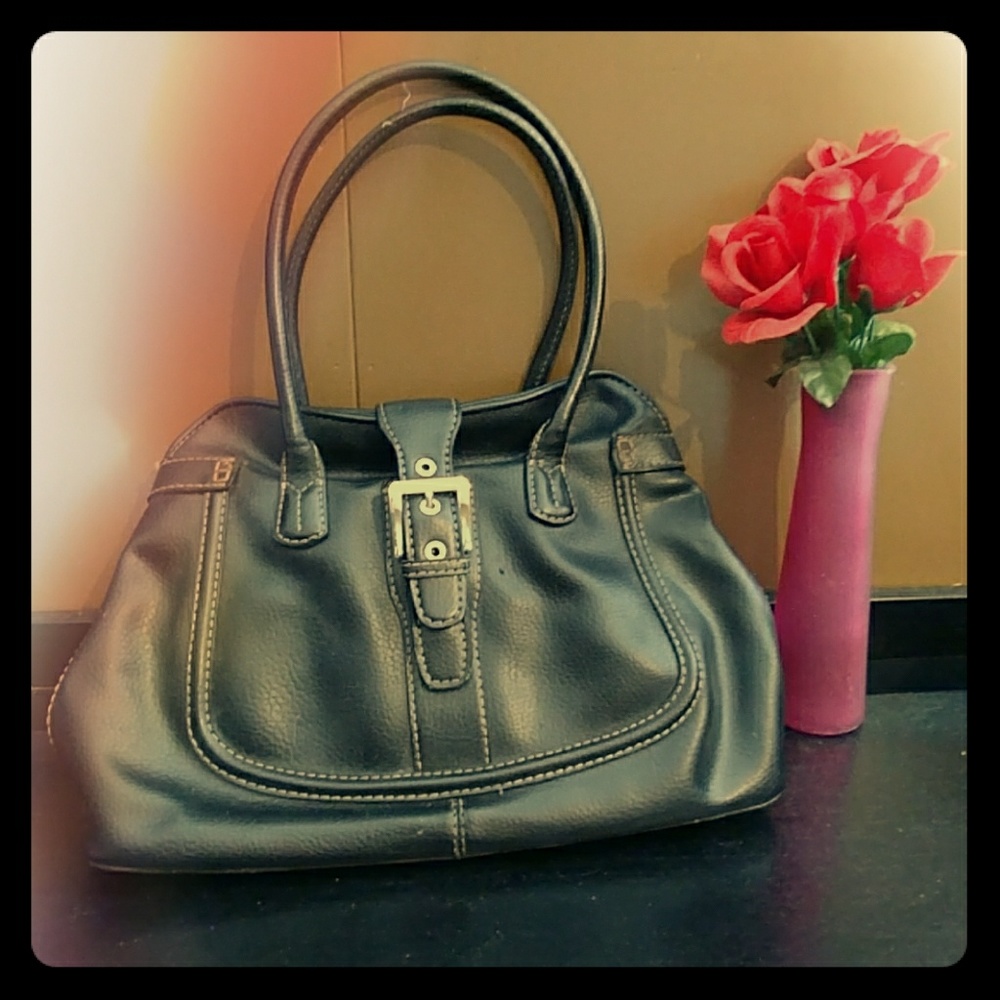 Black leather purse