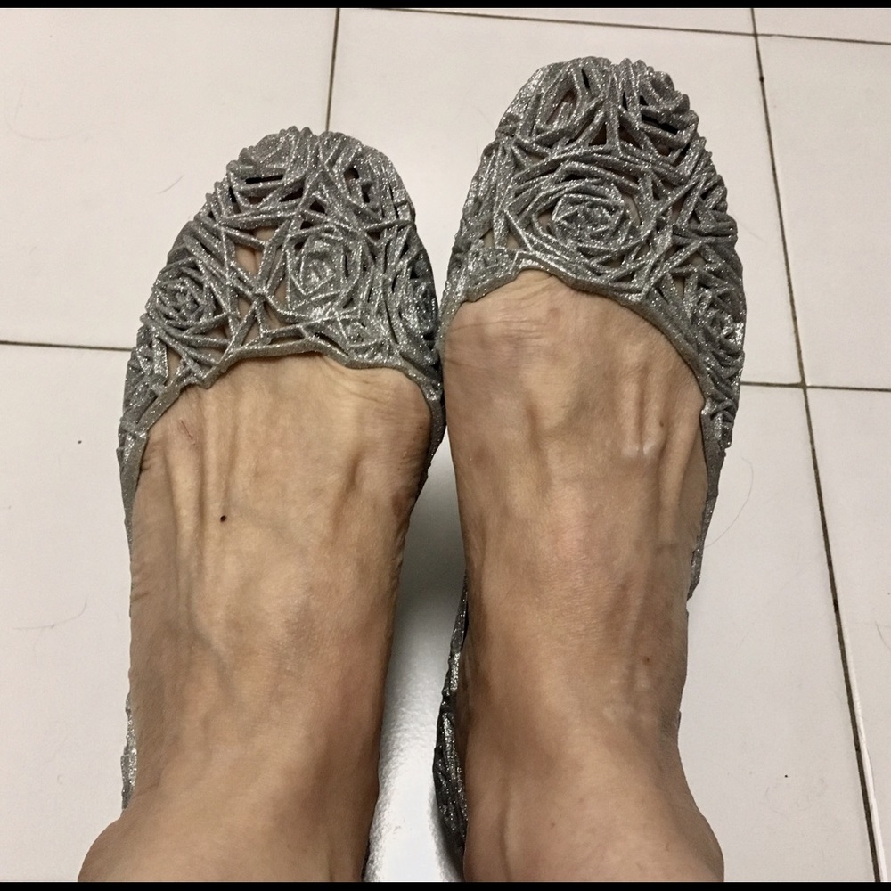 Silver glitter Melissa & Campana Jellies