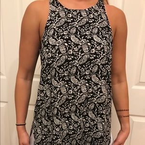 Black sleeveless blouse