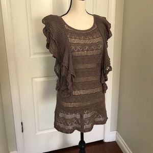 Linen & cotton metallic top