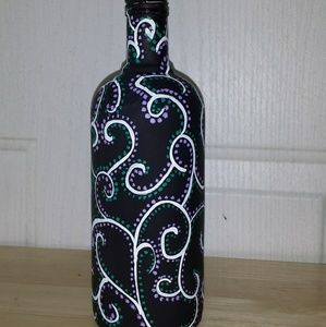 Painted wine bottle