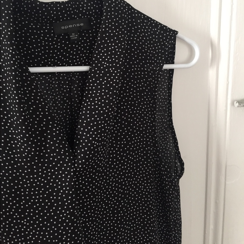 EUC Draped polka dot blouse