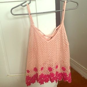 Free People crochet flower summer top