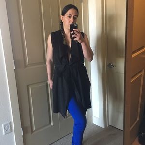 Zara M long belted vest / waistcoat