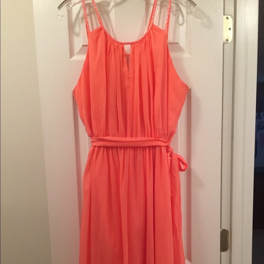 David's Bridal Coral Bridesmaids Dress