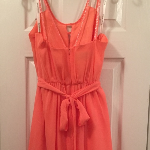 David's Bridal Coral Bridesmaids Dress - Picture 2 of 4
