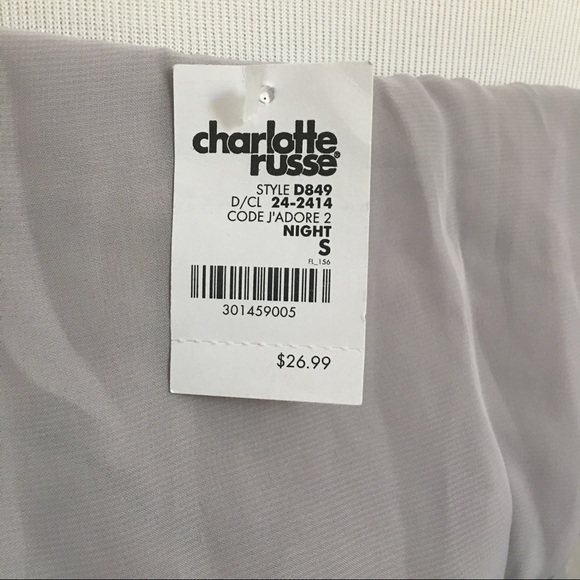 Charlotte Russe Long Strapless Dress - Grey & Teal - Picture 3 of 3