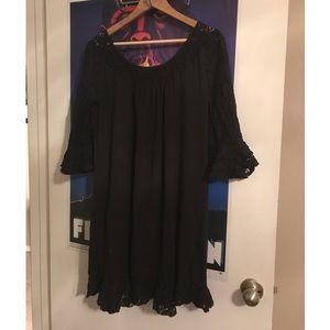 Witchy black lace sleeved dress