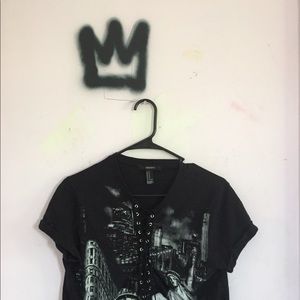 New York Laced Crop Top