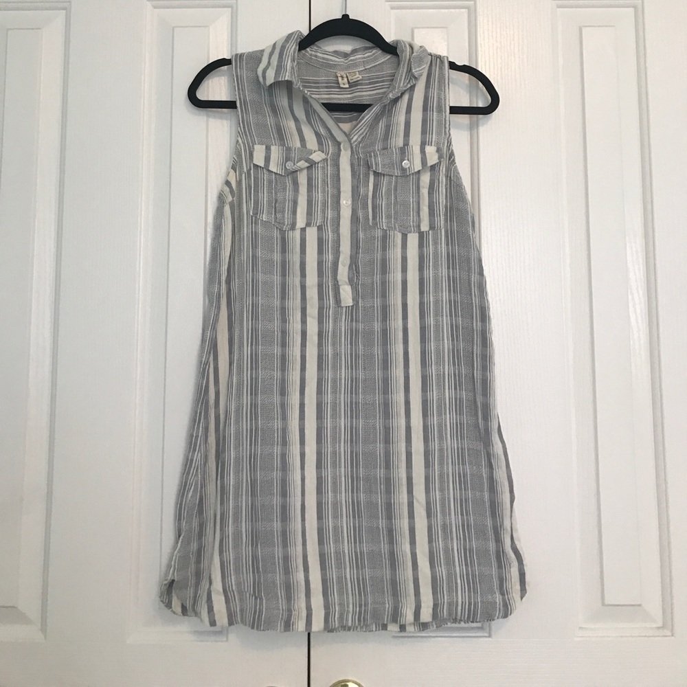 Collard stripe mini dress